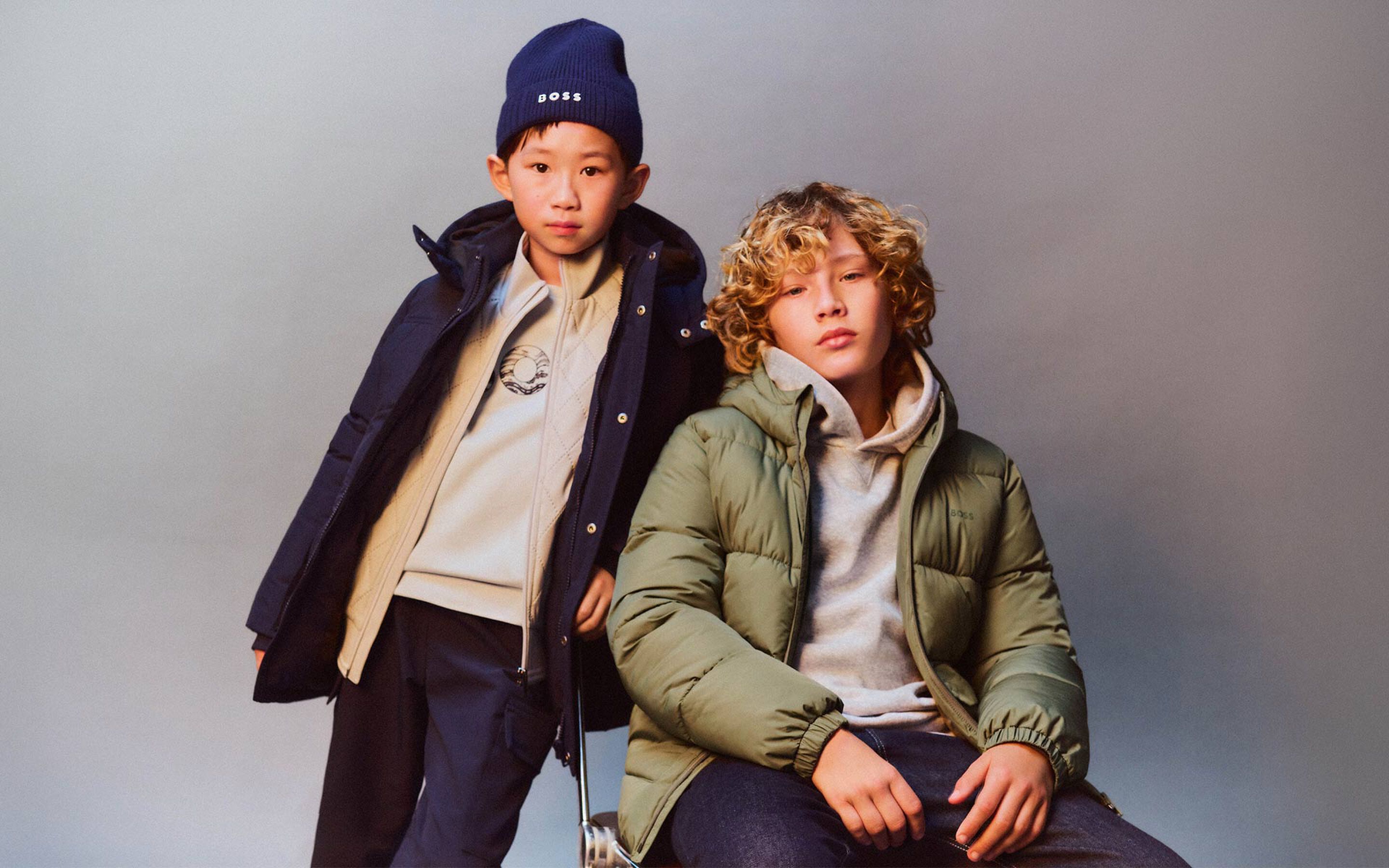 Coats from the BOSS brand on Kids around