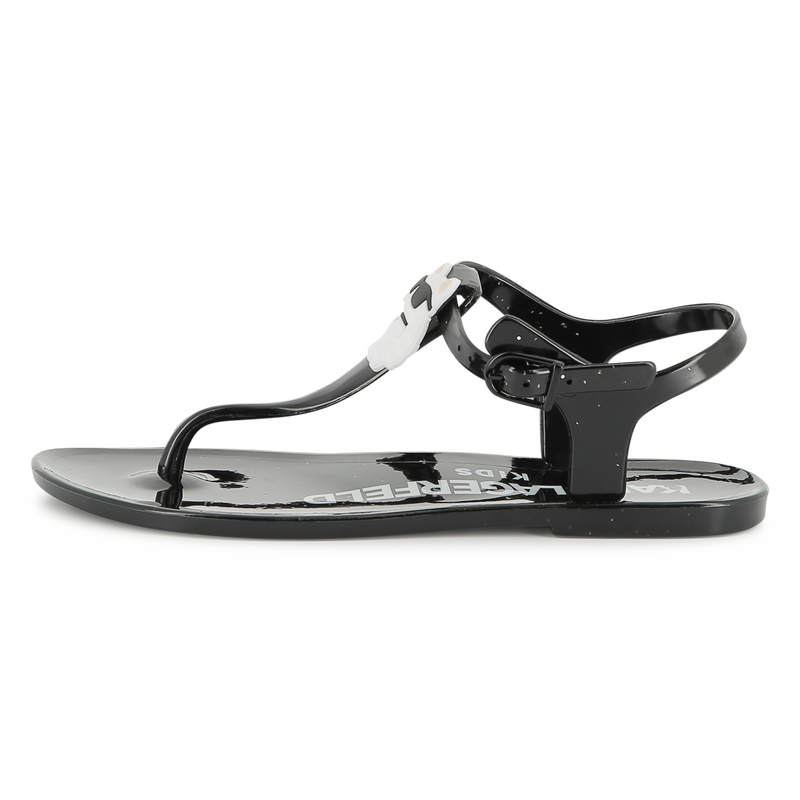 Buckled sandals with badge KARL LAGERFELD KIDS 
                        GIRL
