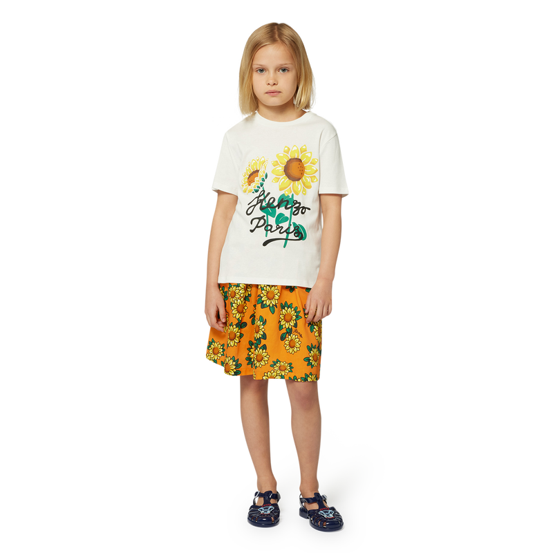 Cotton satin printed skirt KENZO KIDS 
                        GIRL