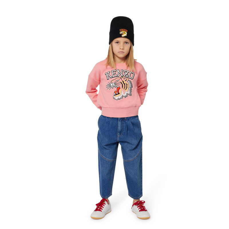 Embroidered cotton sweatshirt KENZO KIDS 
                        GIRL