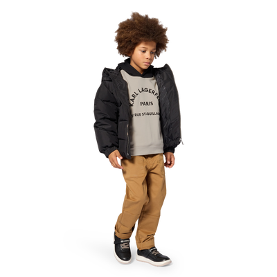 Hooded down jacket KARL LAGERFELD KIDS BOY