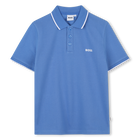 Plain cotton piqu&eacute; polo shirt, GIRBLUE, hi-res