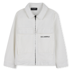 Zip-up denim jacket KARL LAGERFELD KIDS 
                    BOY