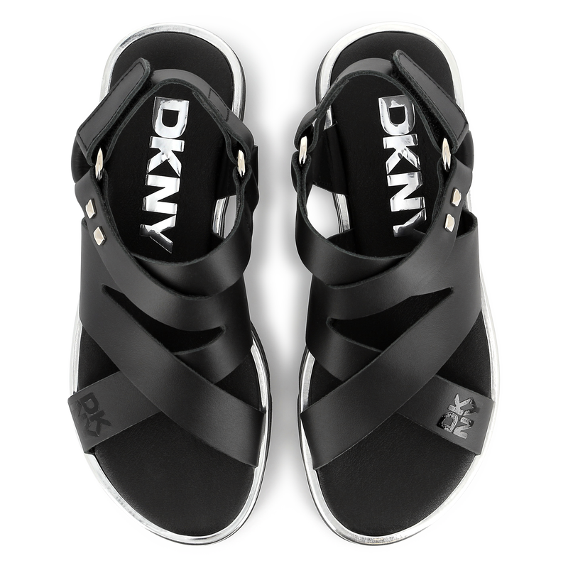 Leather hook-and-loop sandals DKNY 
                        GIRL