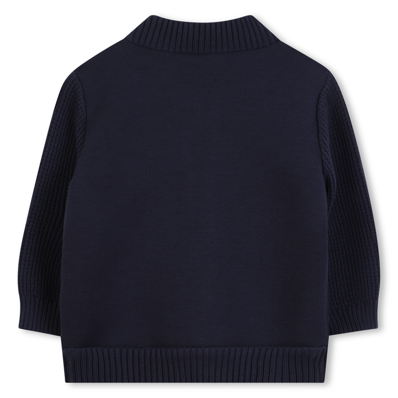 Zip-up cardigan with contrasting sleeves TIMBERLAND 
                        BOY