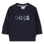 Round neck sweater, NAVY, hi-res