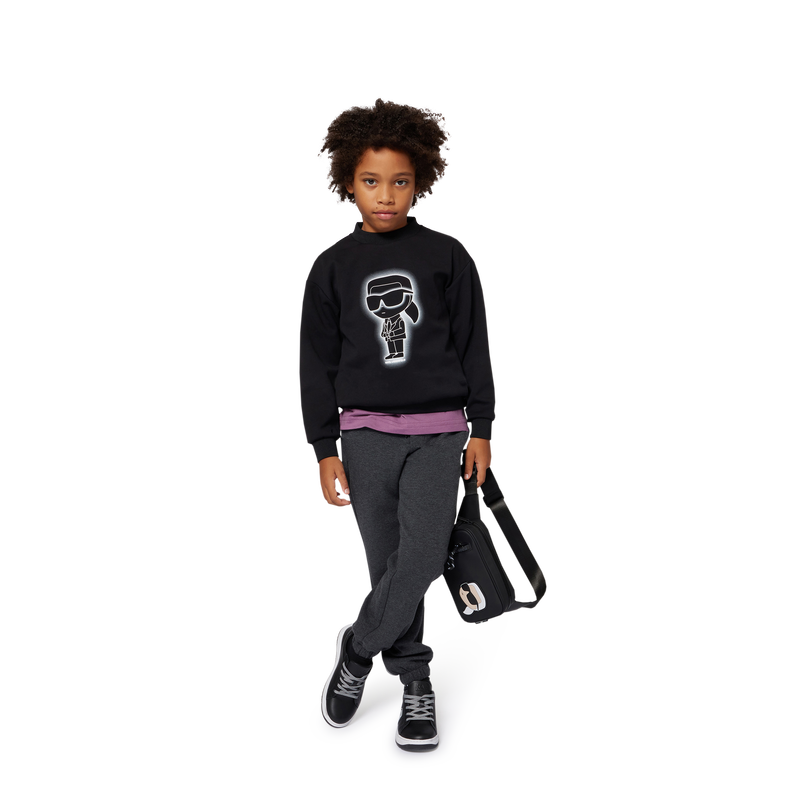Fanny pack in rubber-effect coated textile KARL LAGERFELD KIDS 
                        BOY