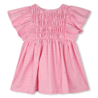 Cotton satin embroidered dress KENZO KIDS 
                    GIRL