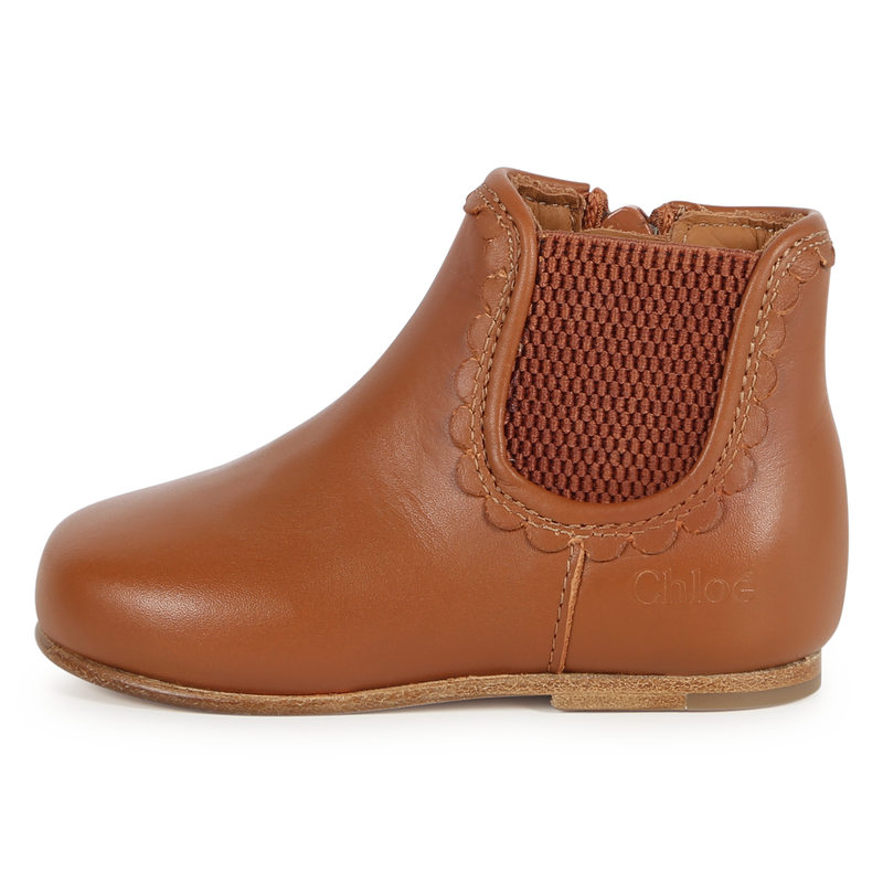 Zip-Up Leather Ankle Boots CHLOE 
                        GIRL