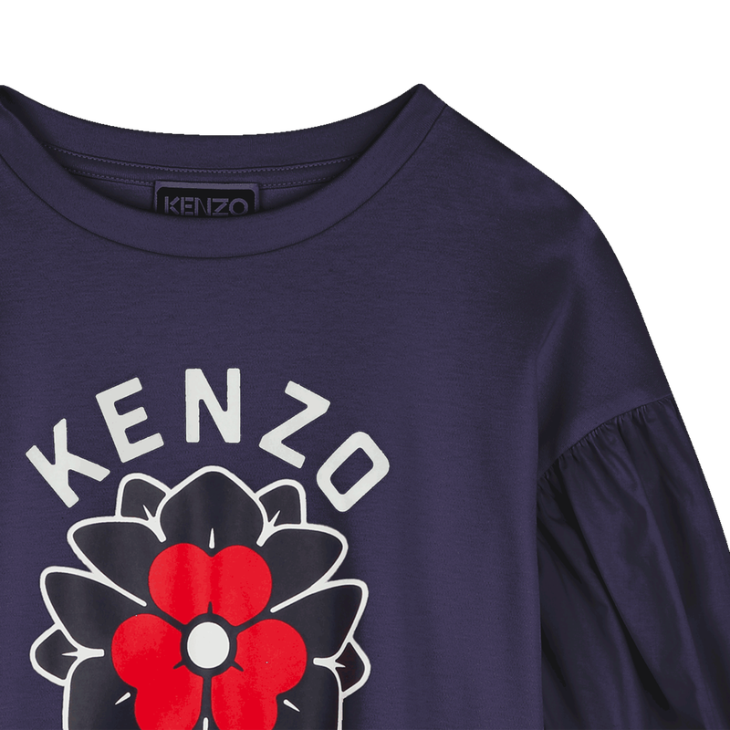 Bi-material T-shirt with print KENZO KIDS 
                        GIRL