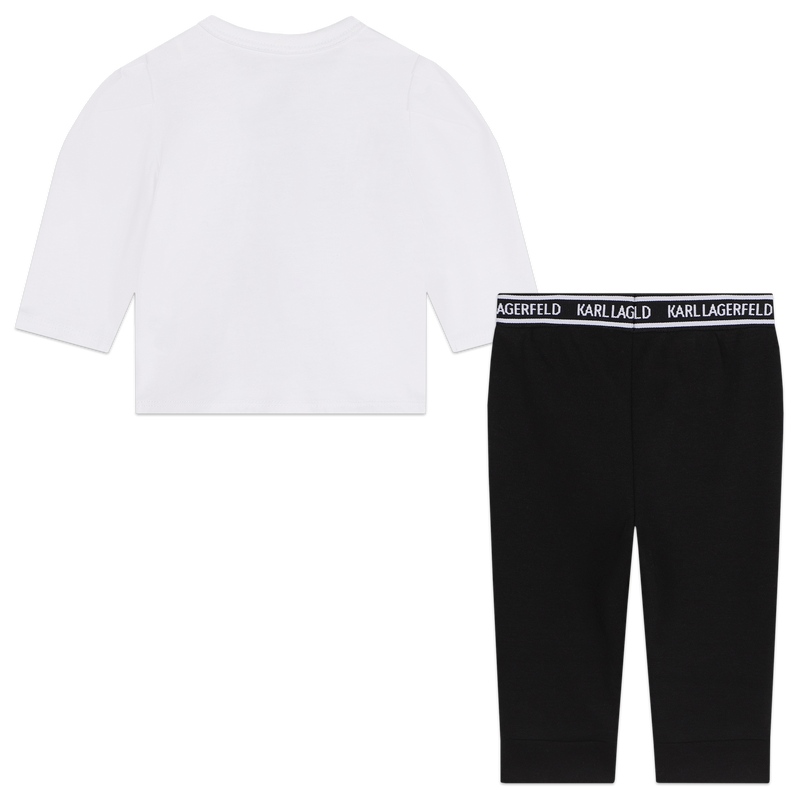 Cotton T-shirt and leggings KARL LAGERFELD KIDS 
                        GIRL
