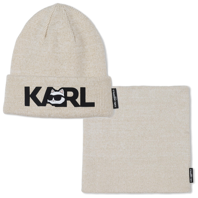Hat + neck warmer set KARL LAGERFELD KIDS GIRL