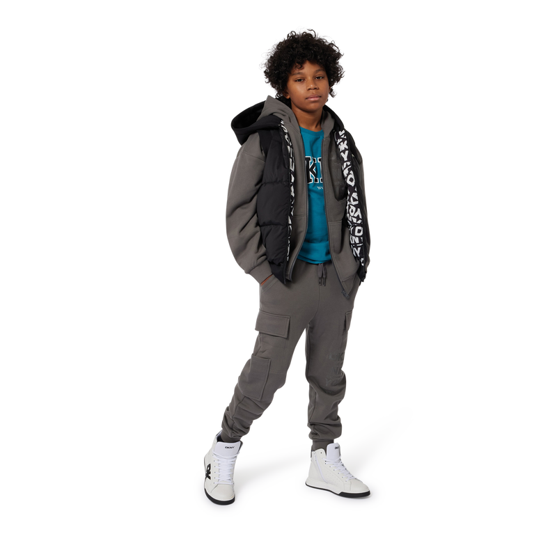 Cotton Jersey Zip-Up Sweatshirt DKNY 
                        BOY