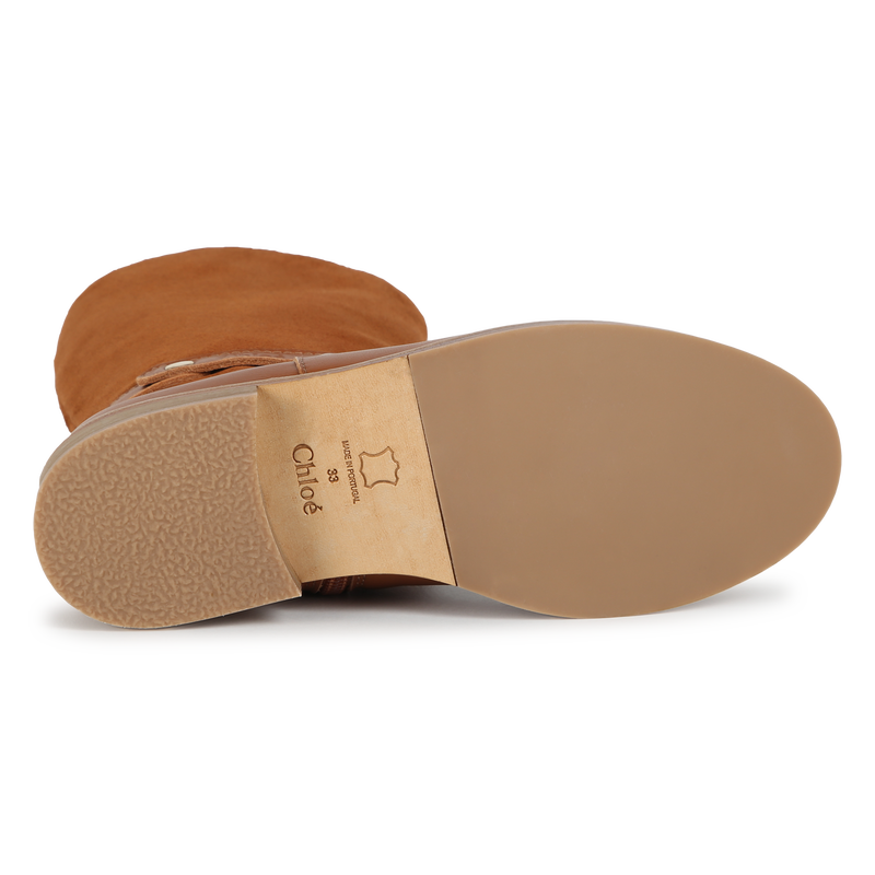 Two-Material Leather Boots CHLOE 
                        GIRL