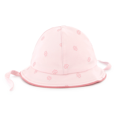 Cotton hat with chin ties BOSS GIRL