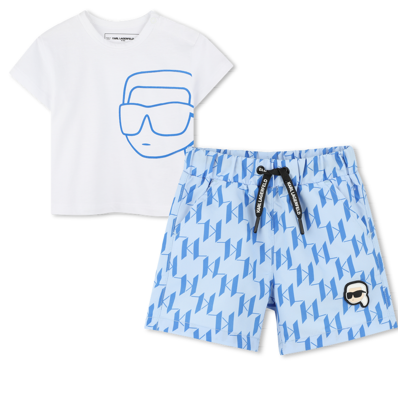 Shorts and T-shirt set KARL LAGERFELD KIDS 
                        BOY