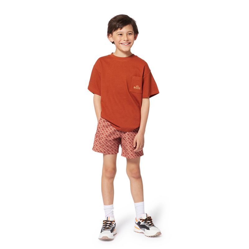 Embroidered cotton T-shirt BOSS 
                        BOY