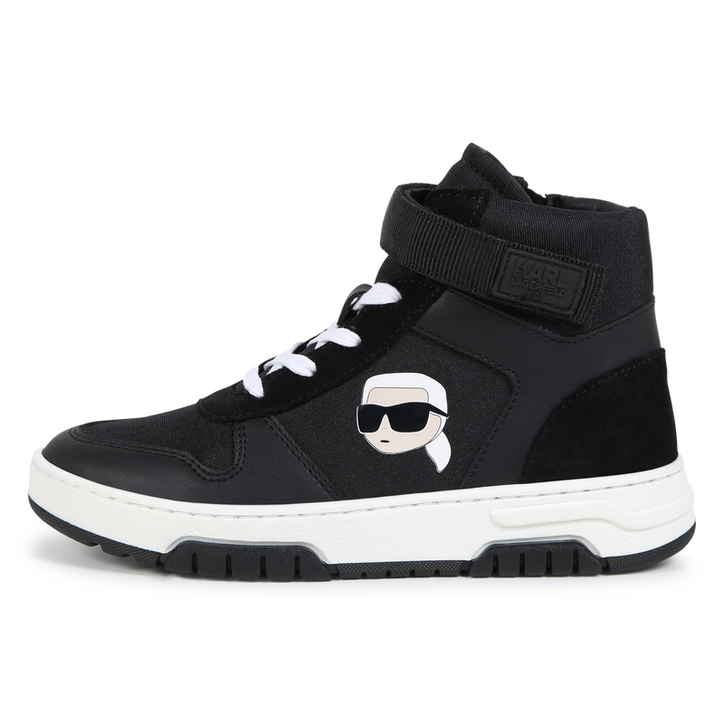 High-top leather trainers KARL LAGERFELD KIDS 
                        BOY