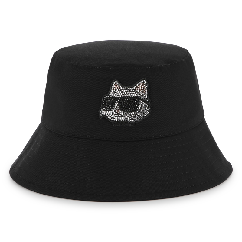 Wide-brimmed cotton bucket hat KARL LAGERFELD KIDS 
                        GIRL
