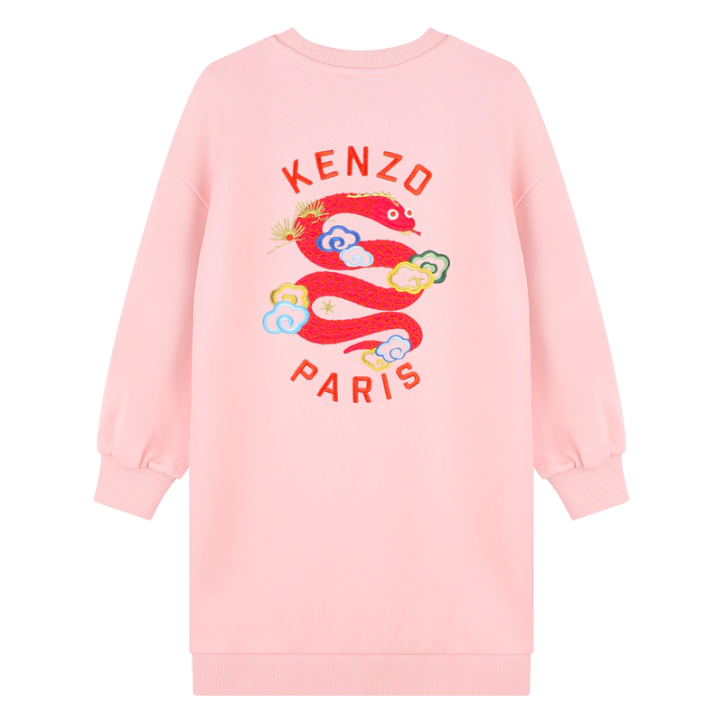 Straight-cut embroidered dress KENZO KIDS 
                        GIRL