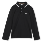 Long sleeve polo, BLACK, hi-res