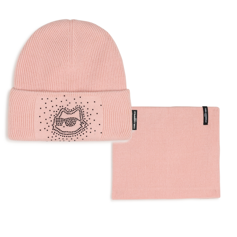 Hat and neck warmer set KARL LAGERFELD KIDS 
                        GIRL