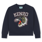 Embroidered cotton sweatshirt, NAVY, hi-res