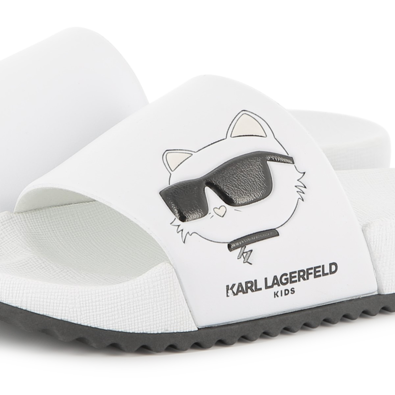 Sliders with raised print KARL LAGERFELD KIDS 
                        GIRL