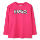 T-shirt with logo print, RASBERRY, hi-res