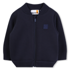Zip-up cardigan with contrasting sleeves TIMBERLAND 
                    BOY