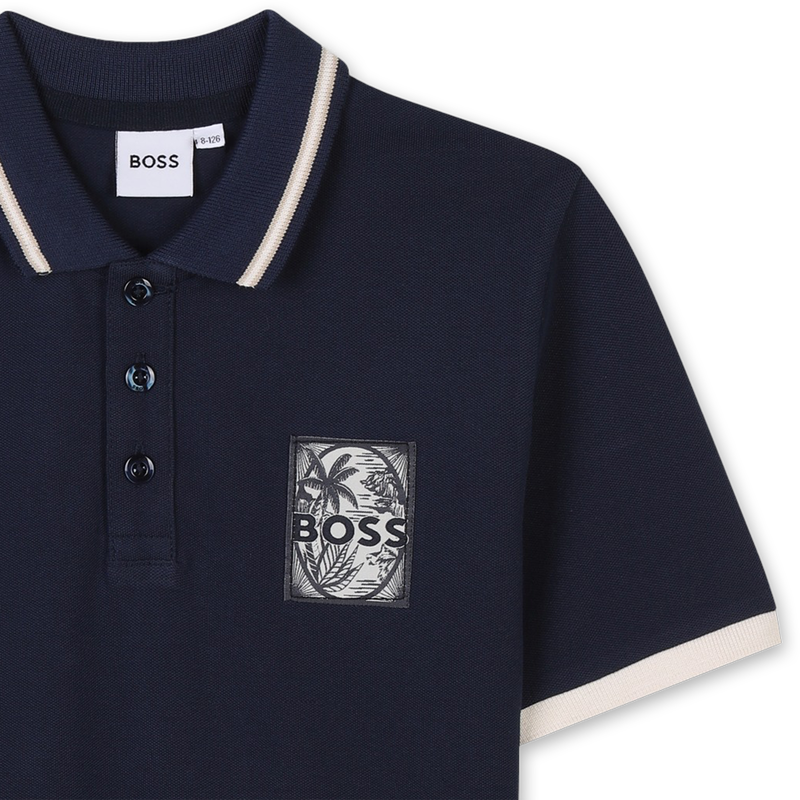 Polo shirt with chest label BOSS 
                        BOY