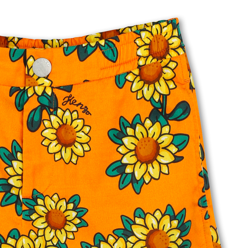 Cotton satin Bermuda shorts KENZO KIDS 
                        BOY