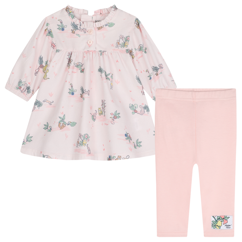 Cotton leggings and dress KENZO KIDS 
                        GIRL
