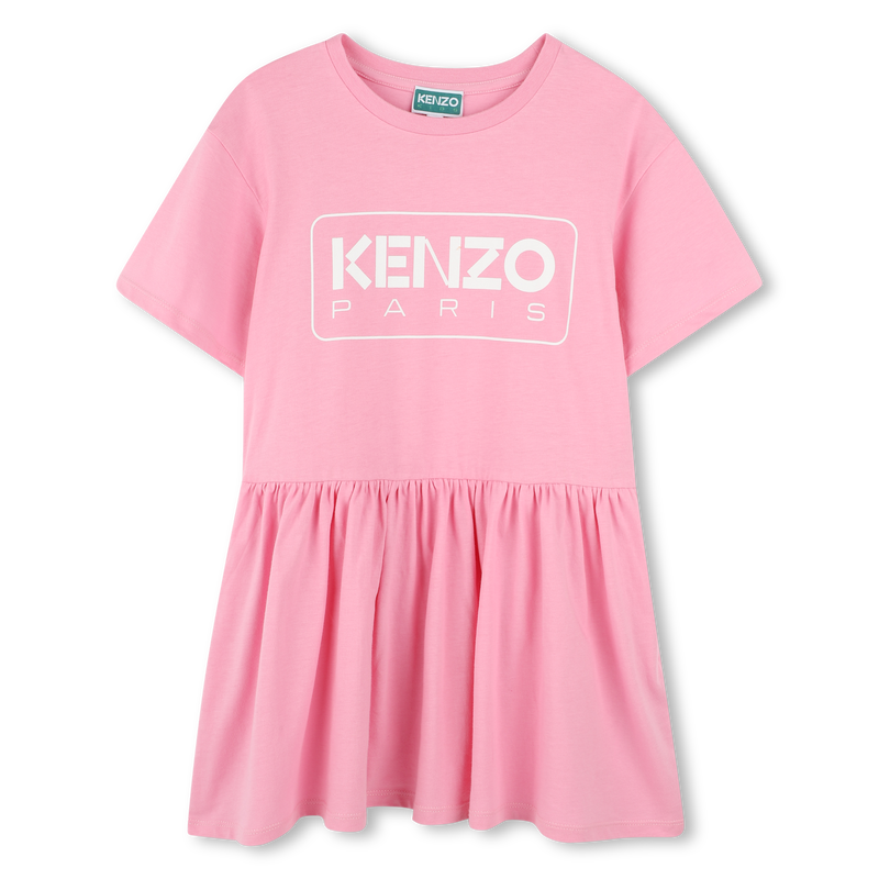 Logo print dress with ruffle KENZO KIDS 
                        GIRL