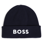 Knitted beanie, NAVY, hi-res