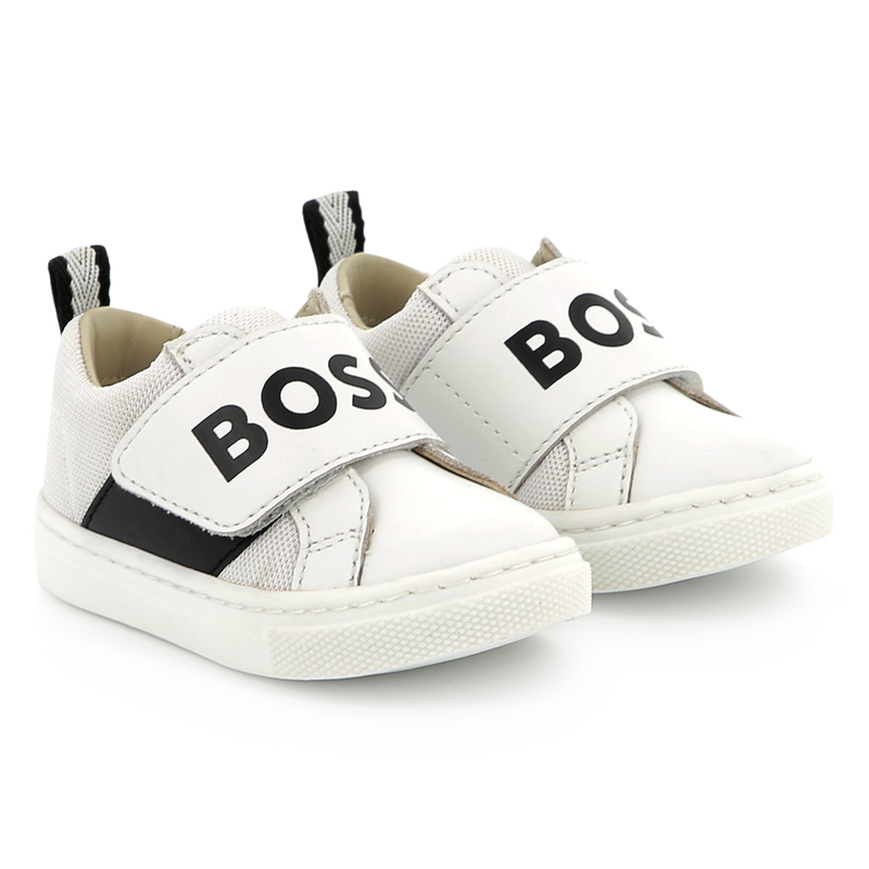 Leather hook-and-loop trainers BOSS 
                        BOY