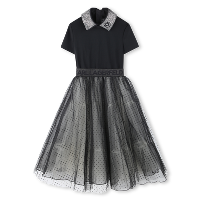 Multimaterial party dress KARL LAGERFELD KIDS GIRL