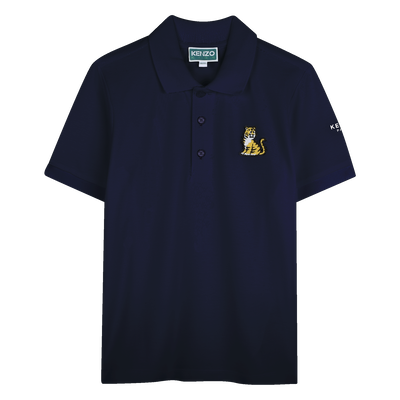 Short-sleeved cotton polo KENZO KIDS UNISEX