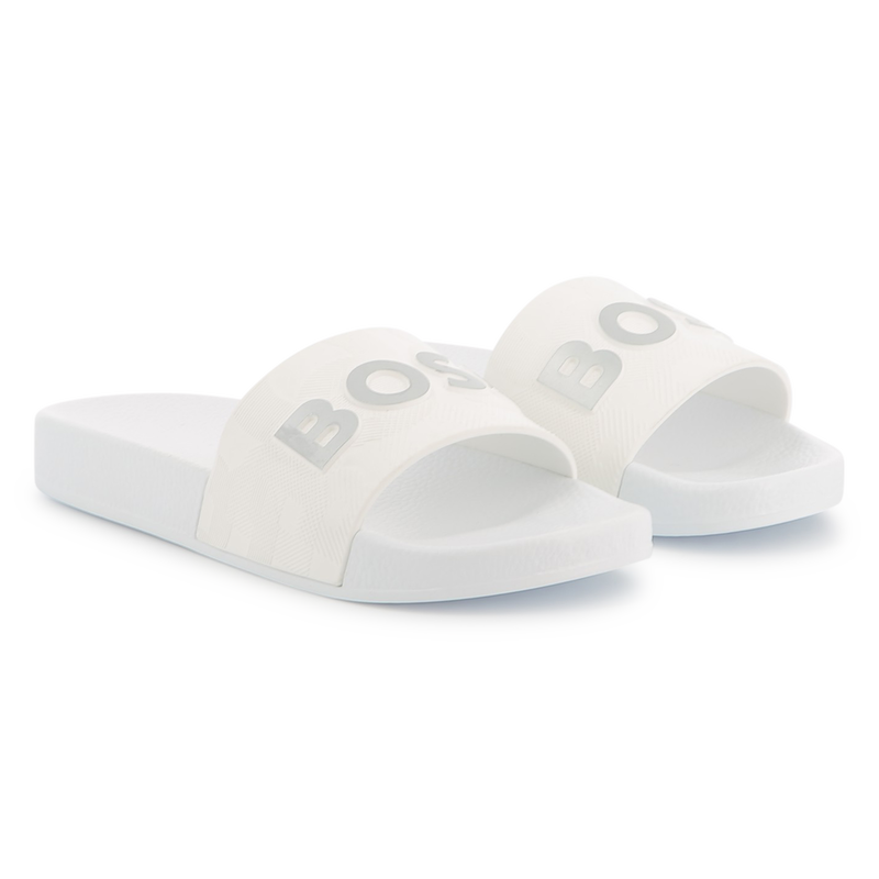 Sliders with textured logo BOSS 
                        BOY