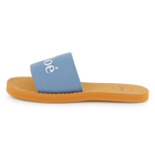 Sheepskin leather slides, BLUE, hi-res