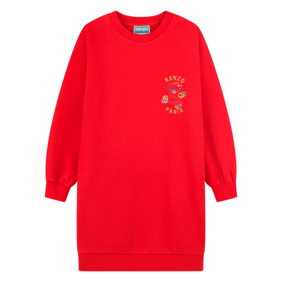 Straight-cut embroidered dress KENZO KIDS GIRL