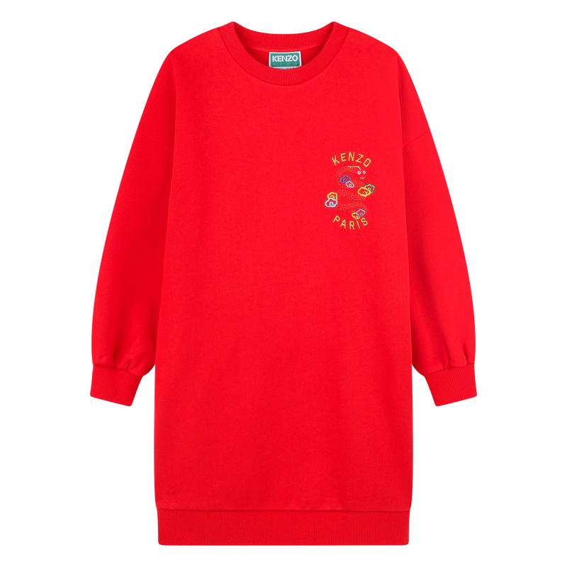 Straight-cut embroidered dress KENZO KIDS 
                        GIRL