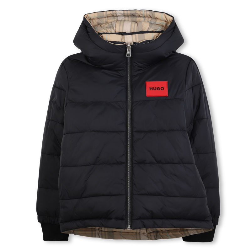 Reversible hooded down jacket HUGO 
                        BOY