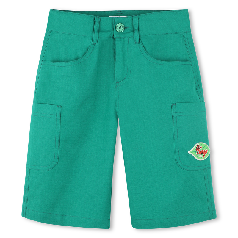 Cotton Bermuda cargo shorts KENZO KIDS 
                        BOY