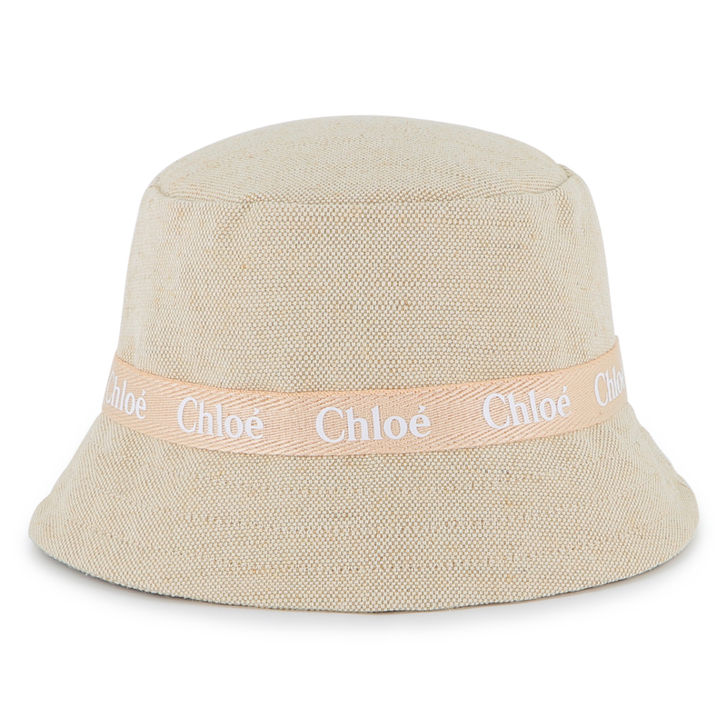 Jute and cotton logo sun hat CHLOE 
                        GIRL