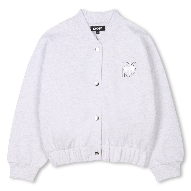 Cotton fleece cardigan DKNY 
                        GIRL