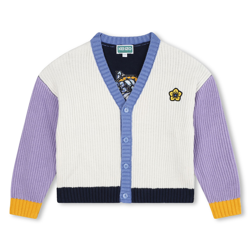Multicolored Knitted Cardigan KENZO KIDS 
                        GIRL