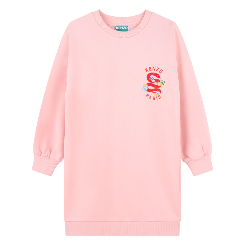 Straight-cut embroidered dress KENZO KIDS 
                        GIRL