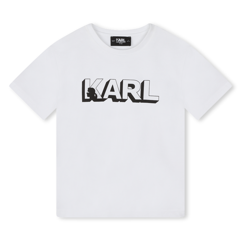 Short-sleeved cotton T-shirt KARL LAGERFELD KIDS 
                        BOY