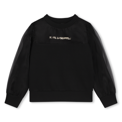 Organza-sleeve sweatshirt KARL LAGERFELD KIDS GIRL